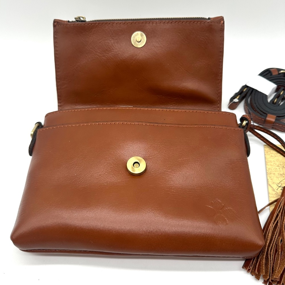 Patricia Nash Corfu Heritage Leather Crossbody Bag Tan With Dust Bag NWT - Picture 6 of 16